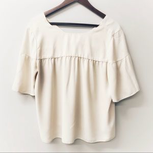 Ann Taylor sz LP Winter White Bow Back Popover